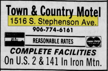 Town & Country Motel (Town and Country Motel) - Mar 1974 Ad (newer photo)